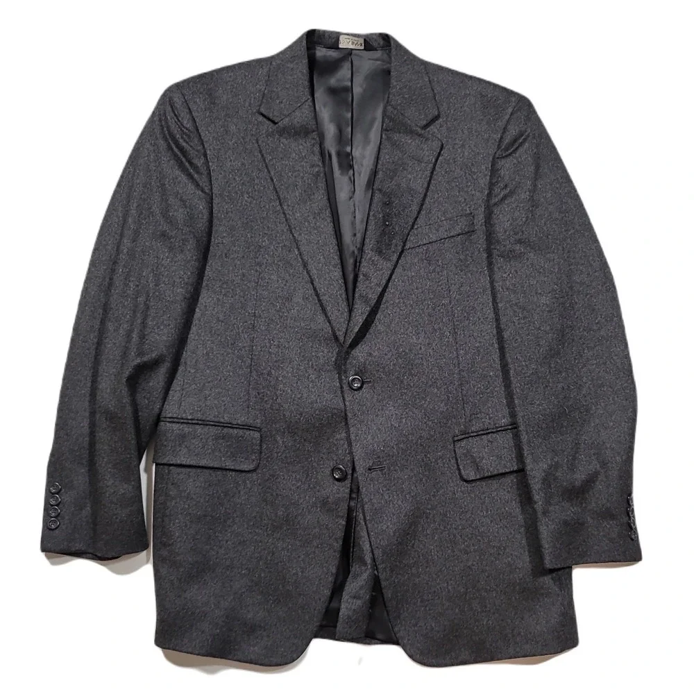JoS A Bank 100% Cashmere Sport Coat Mens‎ 41R 40 42 Charcoal Grey Blazer Soft!